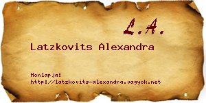 Latzkovits Alexandra névjegykártya